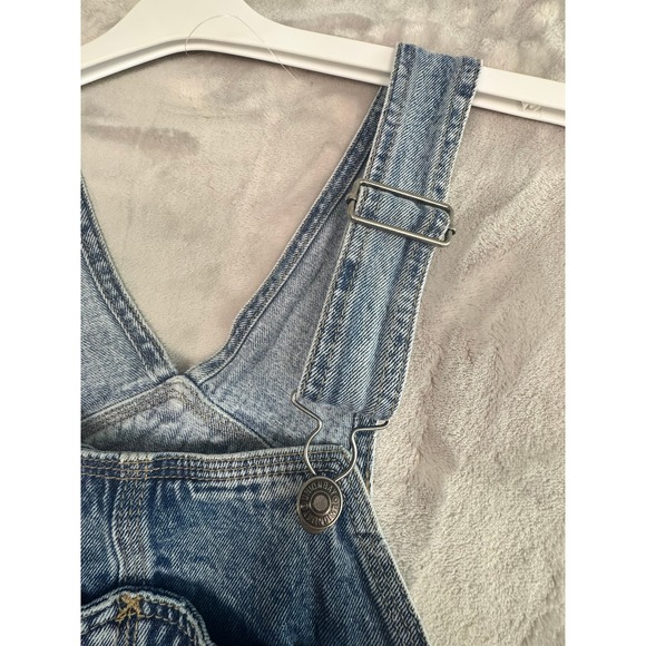 Vintage Unionbay WomensDenim Overalls Medium BlueWash Distressed Carpenter Style - Picture 5 of 13